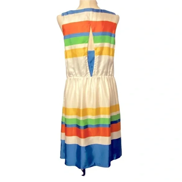 Anthropologie Girls From Savoy Essential Stripes Silk Dress Size 12 - Picture 4 of 9